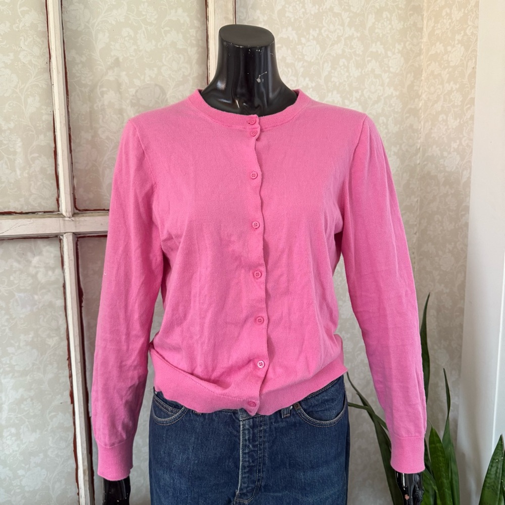 J Crew Factory Pink Caryn Cardigan Size Large